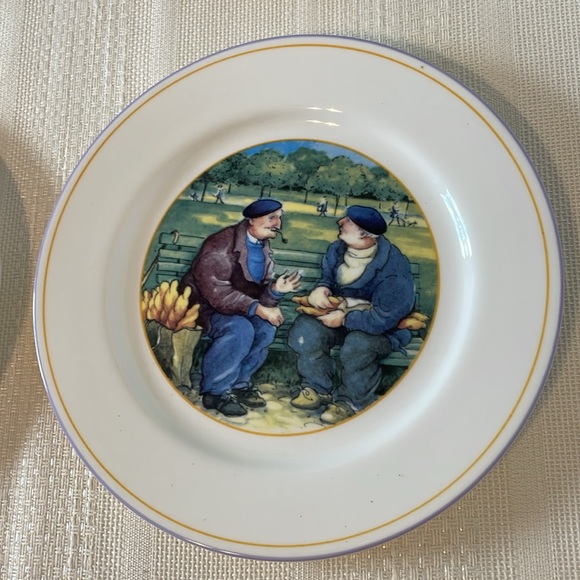 Sabatier French Bread Plates Fine Bone China  7 Inch Set of 4 - Picture 3 of 7